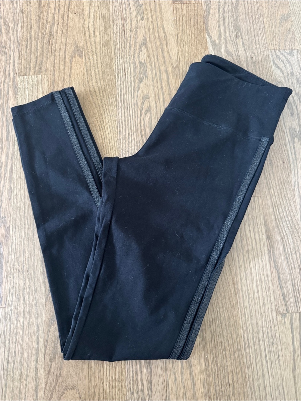 Marc New York Black Leggings with Shiny Side Stripe